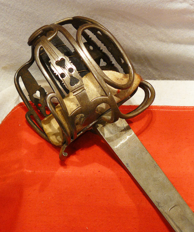 A Spectacular & Beautiful 'Harvey' British Dragoon Basket Hilted Sword, Culloden Period, With Large King George's Crown & Cypher Engraved Blade Museum Grade Example