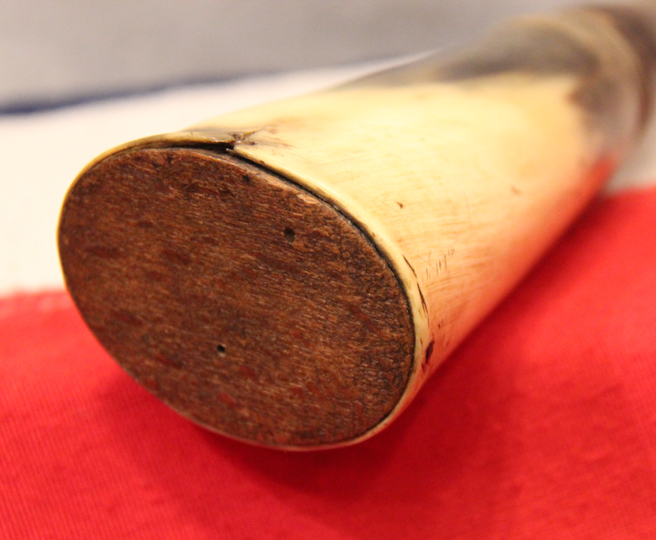 A Georgian 18th century Carved Horn Primer or Pistol Flask