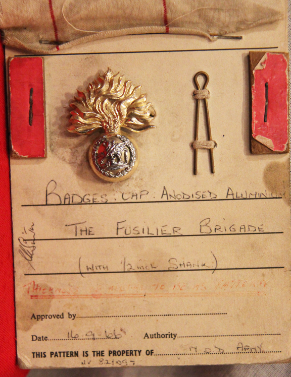 A Unique 'Sealed Pattern' Cap Badge of the Fusilier Brigade 16.9 1966