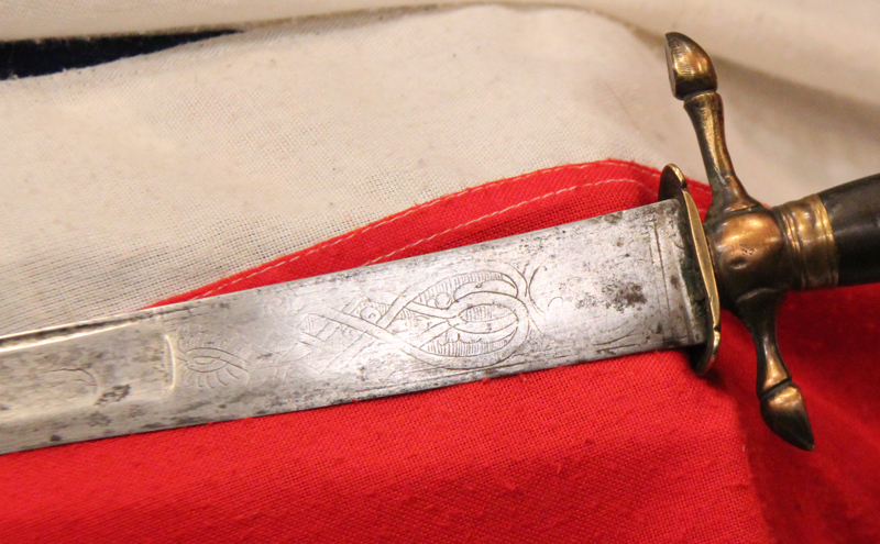 A Fine and Beautiful Carved Horn Hilted 18th Century Royal Naval Officer's Hanger Sword, Cutlass or Cuttoe