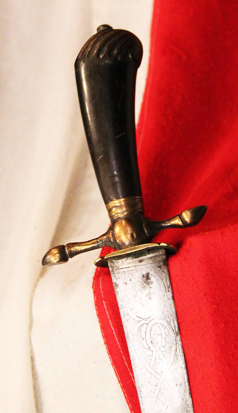 A Fine and Beautiful Carved Horn Hilted 18th Century Royal Naval Officer's Hanger Sword, Cutlass or Cuttoe