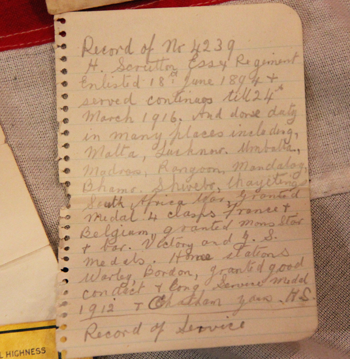 Very Good Princess Mary Box, Complete With Original Personal Letters, Paperwork and Original Contents To Essex Regiment Regular