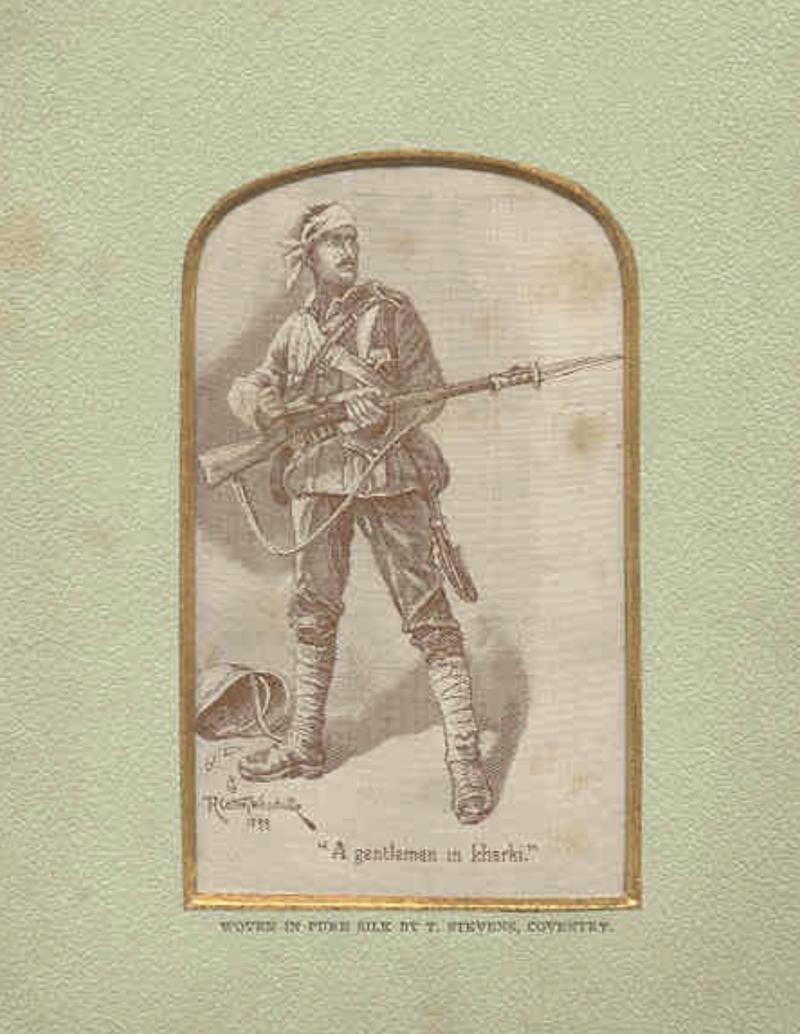 Fabulous Solid Silver & Enamel, Cigarette Case of Rudyard Kipling’s, Richard Caton Woodville’s and Sir Arthur Sullivan’s Boer War Soldier’s Relief Fund. ‘The Absent Minded Beggar, A Gentleman in Kharki. By Victorian Silversmiths Saunders & Shepherd