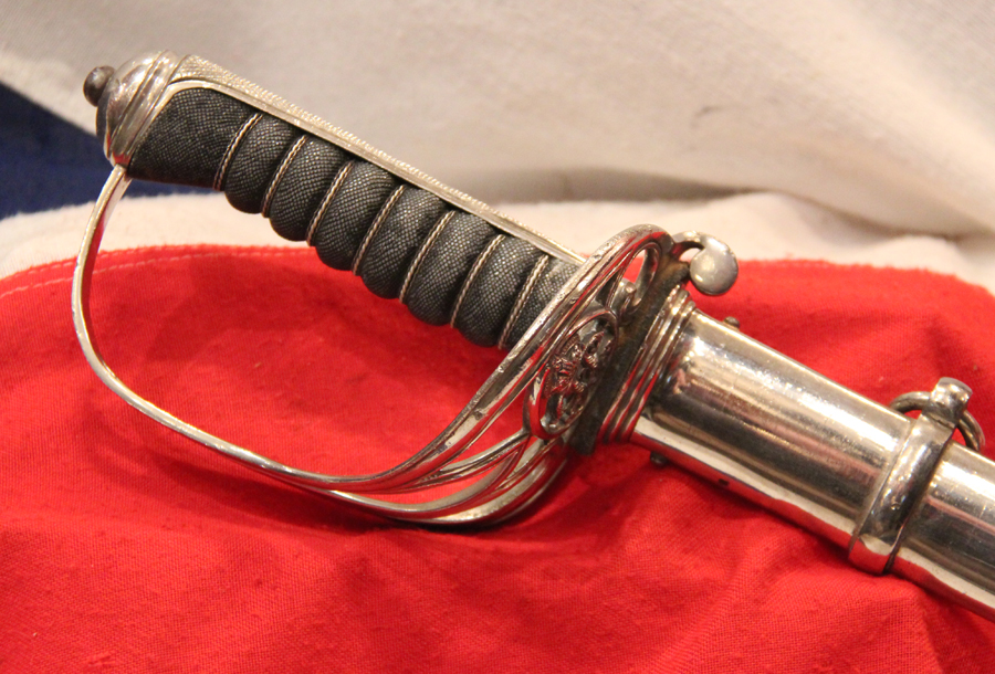 A Most Rare Silver Presentation British Raj Imperial Police Officer's Sword. The Very Same Type of Rare Officer's Sword Carried by George Orwell, Author of Animal Farm, 1984, When He Was Assistant District Superintendent of Imperial Police of Burma