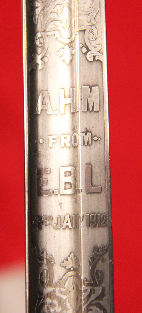 A Most Rare Silver Presentation British Raj Imperial Police Officer's Sword. The Very Same Type of Rare Officer's Sword Carried by George Orwell, Author of Animal Farm, 1984, When He Was Assistant District Superintendent of Imperial Police of Burma