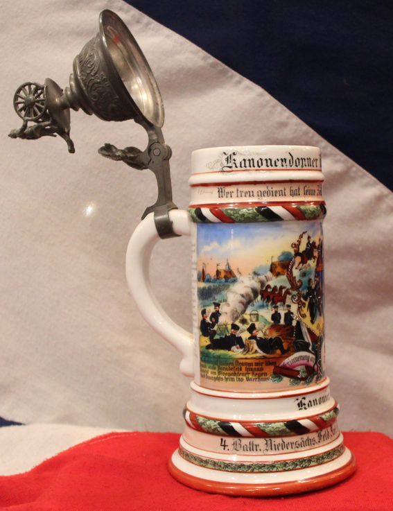 A Very Attractive Pre WW1 German Military Beer Stein of the 46th Artillery