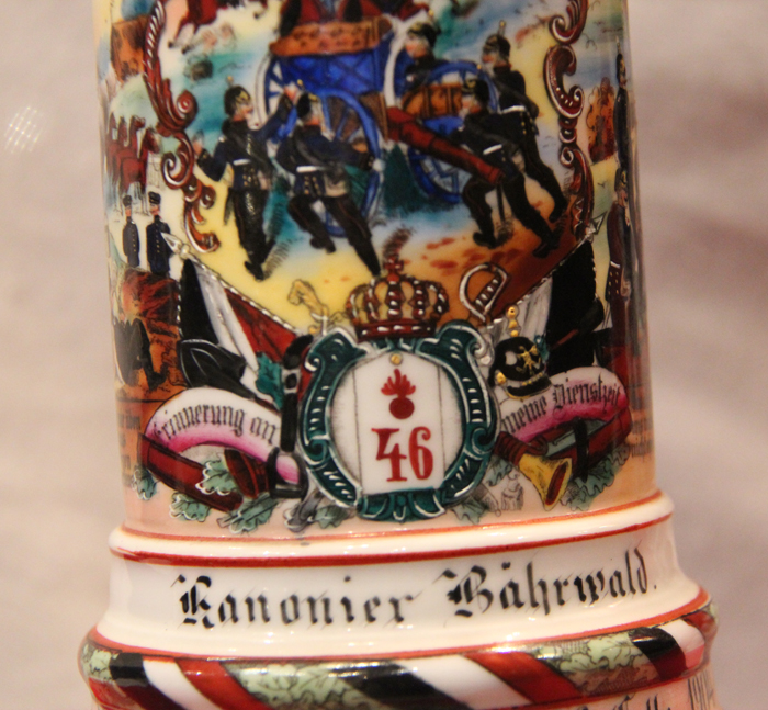 A Very Attractive Pre WW1 German Military Beer Stein of the 46th Artillery