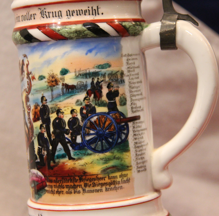 A Very Attractive Pre WW1 German Military Beer Stein of the 46th Artillery