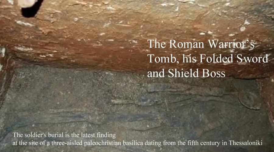 A Superb & Very Rare Original Grouping, 5th to 7th Century Roman & Goth Period 'Ceremonially Folded' Sword, From a Pagan Ritual, A Warrior or Legionary's Spartha Sword, and War Shield Mounts
