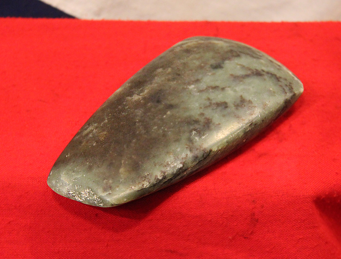 A Wonderful, & Most Rare New Zealand Maori Jade Large Hand Axe 13th-17th Century Pounamu Toki