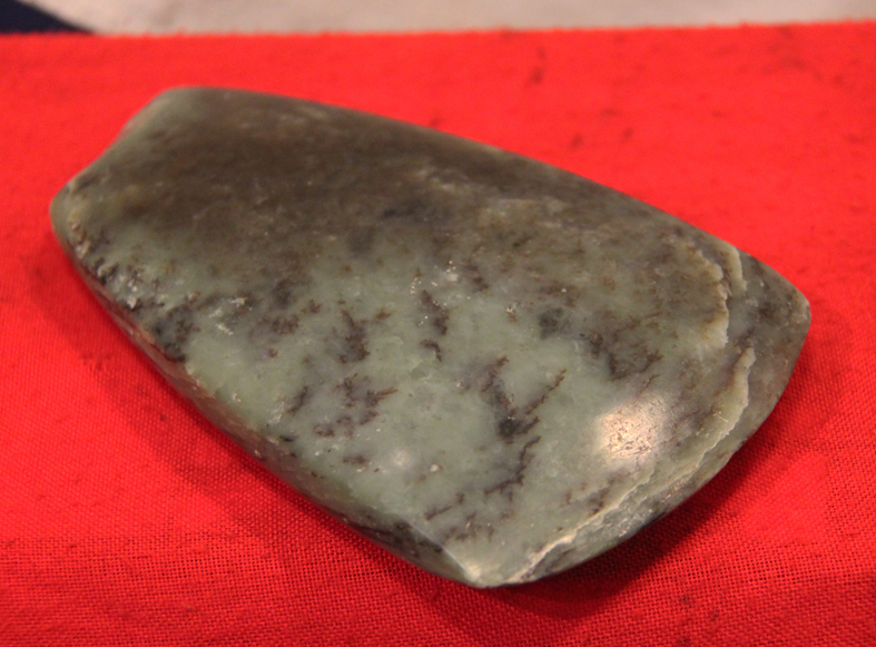 A Wonderful, & Most Rare New Zealand Maori Jade Large Hand Axe 13th-17th Century Pounamu Toki