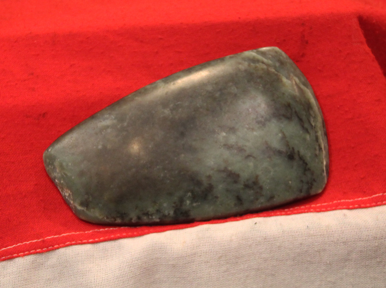 A Wonderful, & Most Rare New Zealand Maori Jade Large Hand Axe 13th-17th Century Pounamu Toki