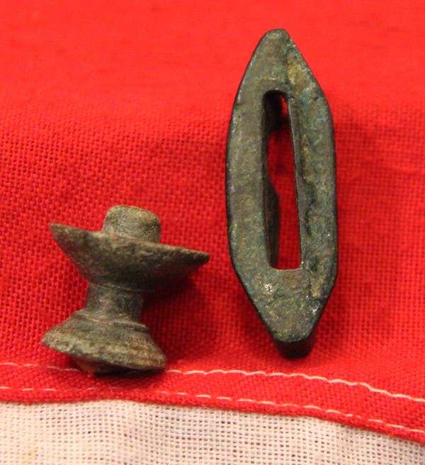 A Super Roman Dagger Pommel and Scabbard Mount. Around 2000 Years Old, From 100 bc to 100 ad