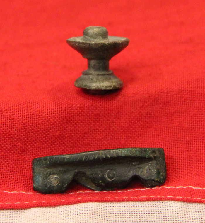 A Super Roman Dagger Pommel and Scabbard Mount. Around 2000 Years Old, From 100 bc to 100 ad