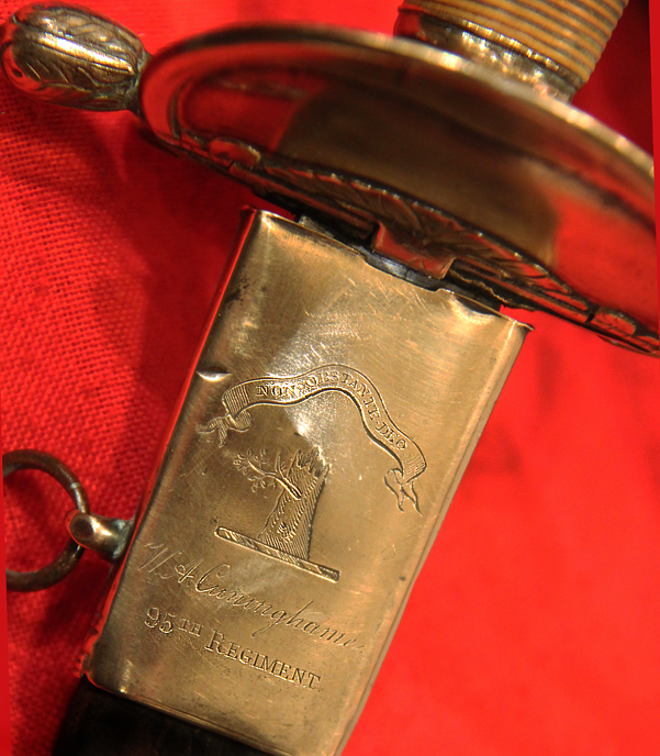 A Stunning, Historical, Napoleonic War’s Period, 1796 Pattern Officer's Combat Sword of William A. Cuninghame, of the 95th