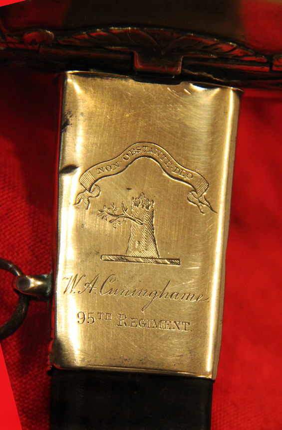 A Stunning, Historical, Napoleonic War’s Period, 1796 Pattern Officer's Combat Sword of William A. Cuninghame, of the 95th