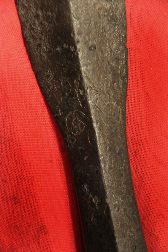 An Incredible 1100 Year Old, Viking, Great Hewing Spear, a Hggspjt, A Viking Museum Piece. With Extremely Rare Norse 'Knotwork' Runic Engraving Still Present. A Powerful Spear of Incredible Heft