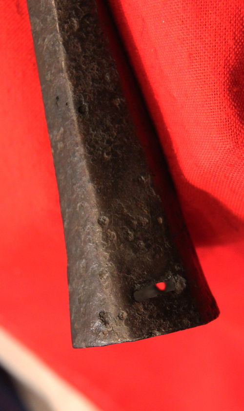 An Incredible 1100 Year Old, Viking, Great Hewing Spear, a Hggspjt, A Viking Museum Piece. With Extremely Rare Norse 'Knotwork' Runic Engraving Still Present. A Powerful Spear of Incredible Heft