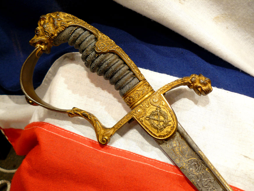 An Original, Incredibly Rare 'Damascus' Presentation Sword, An Imperial German, Damascus Steel and Gold, Sword Presented by One of Germany’s Most Powerful and Influential Families in 1887