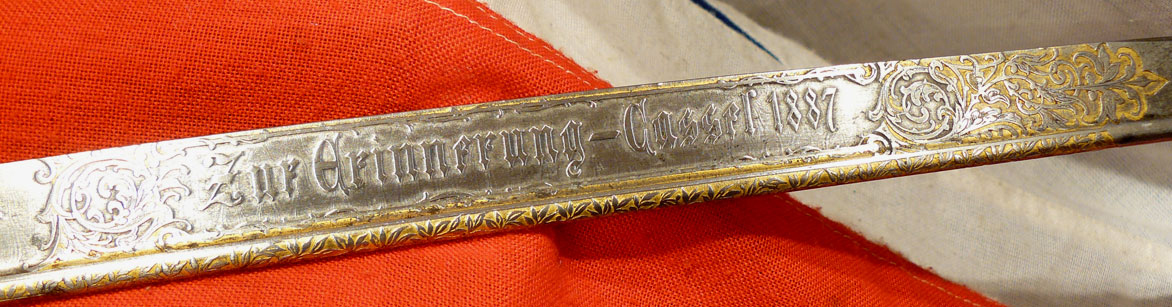 An Original, Incredibly Rare 'Damascus' Presentation Sword, An Imperial German, Damascus Steel and Gold, Sword Presented by One of Germany’s Most Powerful and Influential Families in 1887