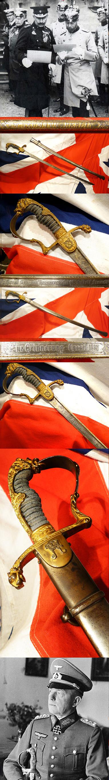An Original, Incredibly Rare 'Damascus' Presentation Sword, An Imperial German, Damascus Steel and Gold, Sword Presented by One of Germany’s Most Powerful and Influential Families in 1887