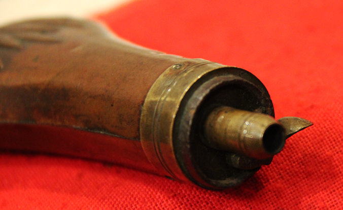 A Very Good & Highly Desirable, 19th Century Pistol Powder Flask For Cased Duellers or Revolver