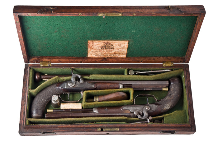 A Very Good & Highly Desirable, 19th Century Pistol Powder Flask For Cased Duellers or Revolver