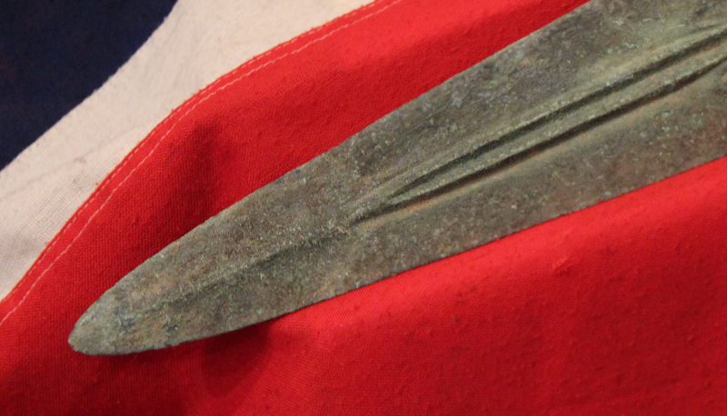 A Simply Stunning Ancient & Historical Era Greek Leaf Shaped Bronze Sword With a Distinctive Blood Channel. From the Most Iconic Period Of Ancient Greek Classical History. Around 3200 Years Old
