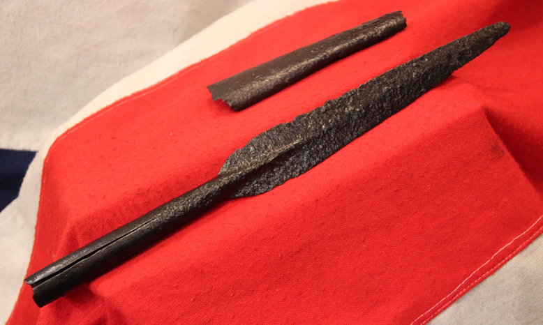 Original & Rare Anglo-Saxon Spear From The Era of King Offa to King Harold, &, What is Remarkable, It Is Complete With It’s Original Scabbard. It Is The Very First Spear From That Era, With It’s Scabbard Still Present, We Have Seen In Over 50 Years