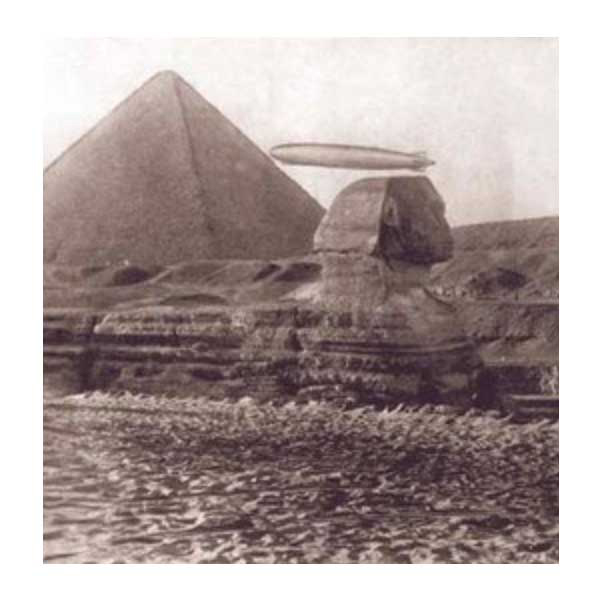 Original. Most Rare, A1929 Zeppelin Orientfahrt Over Egypt. The Zeppelin's Oriental Flight Over The Pyramids & Sphinx'. An Awarded Table Medal In Solid, Fine Silver. Len Deighton, World Renown Thriller & Spy Novelist Wrote a Book on The Very Flight