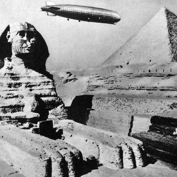Original. Most Rare, A1929 Zeppelin Orientfahrt Over Egypt. The Zeppelin's Oriental Flight Over The Pyramids & Sphinx'. An Awarded Table Medal In Solid, Fine Silver. Len Deighton, World Renown Thriller & Spy Novelist Wrote a Book on The Very Flight