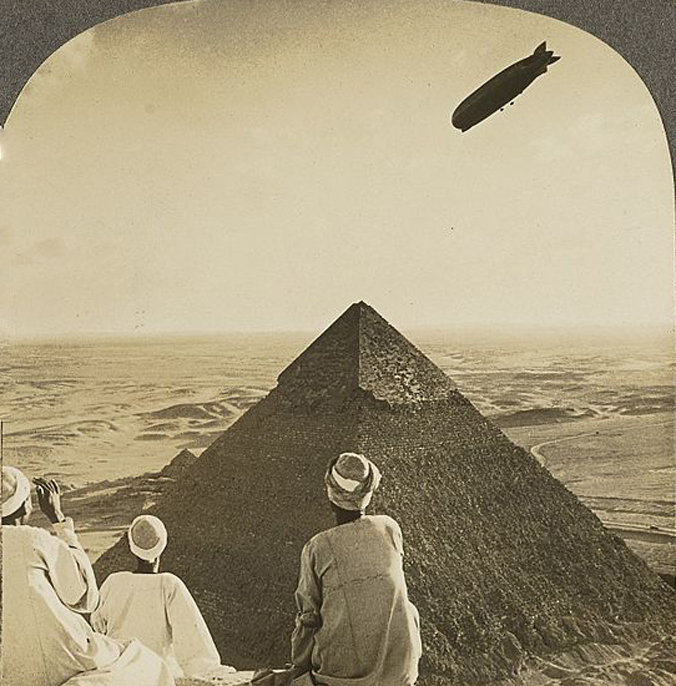 Original. Most Rare, A1929 Zeppelin Orientfahrt Over Egypt. The Zeppelin's Oriental Flight Over The Pyramids & Sphinx'. An Awarded Table Medal In Solid, Fine Silver. Len Deighton, World Renown Thriller & Spy Novelist Wrote a Book on The Very Flight