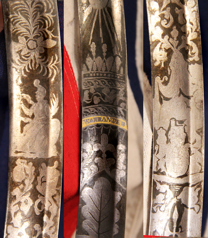A Stunning 1796 Scottish Flank Officer's Combat Sword, Napoleonic Wars, Peninsular & Waterloo Period. For Coldstream Guards, With One Of The Most Beautiful, Finest Quality & Unique Blade Engravings We Have Ever Seen. By Hunter of Edinburgh
