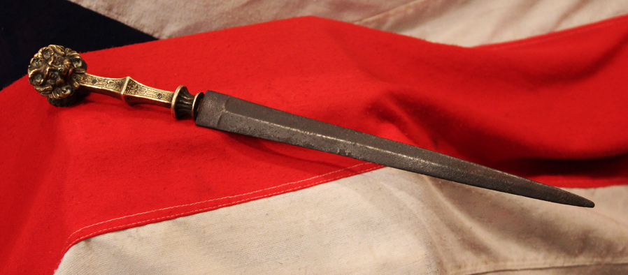 A Truly Exceptional & Rare Original 16th Century Italian Renaissance Sfondagiaco Eared Dagger, Named From The Protruding Twin ‘Ears’ of the Pommel Shaped As Stunning Masked Horned Goats.