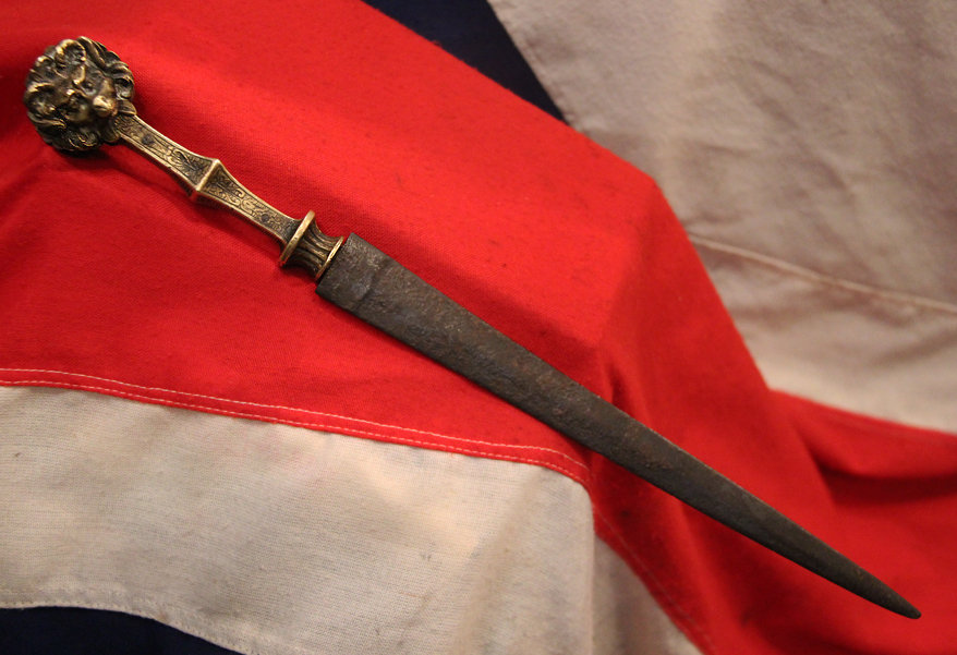 A Truly Exceptional & Rare Original 16th Century Italian Renaissance Sfondagiaco Eared Dagger, Named From The Protruding Twin ‘Ears’ of the Pommel Shaped As Stunning Masked Horned Goats.