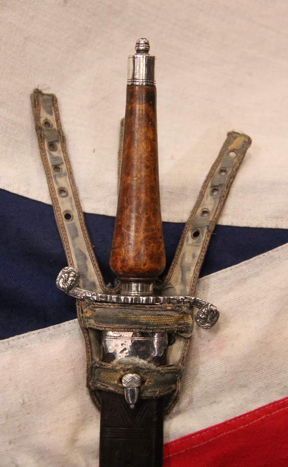 Possibly The Finest 17th Cent. French Royal Silver Hunting Short Sword, With Original, Incredibly Rare Scabbard & Belt Mount, From a Royal Collection. With The Rarest Bayonne Form Hilt. Likely Used By The King & His Court For the King’s Boar or Stag Hunt