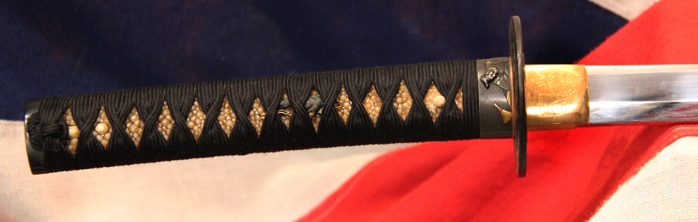 A Simply Beautiful Ancient Koto Katana, Sengoku Era, Circa 1530, Signed Fuchi with Artisans Kakihan of a Cursive Monogram and Signed Tsuba, And the Matsudaira Tokugawa Clan Mon Gold Habaki