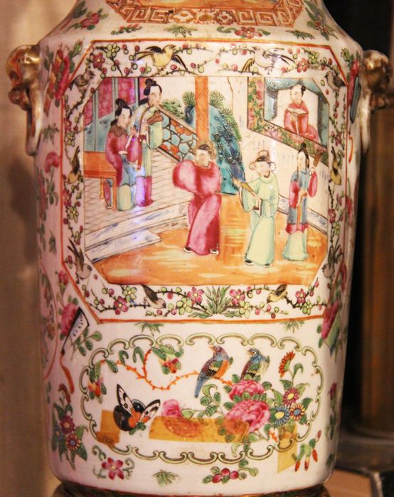 A Beautiful, Large & Most Fabulous Original Antique Ching Dynasty 'Rose Medallion' Canton Export Porcelain Lamp