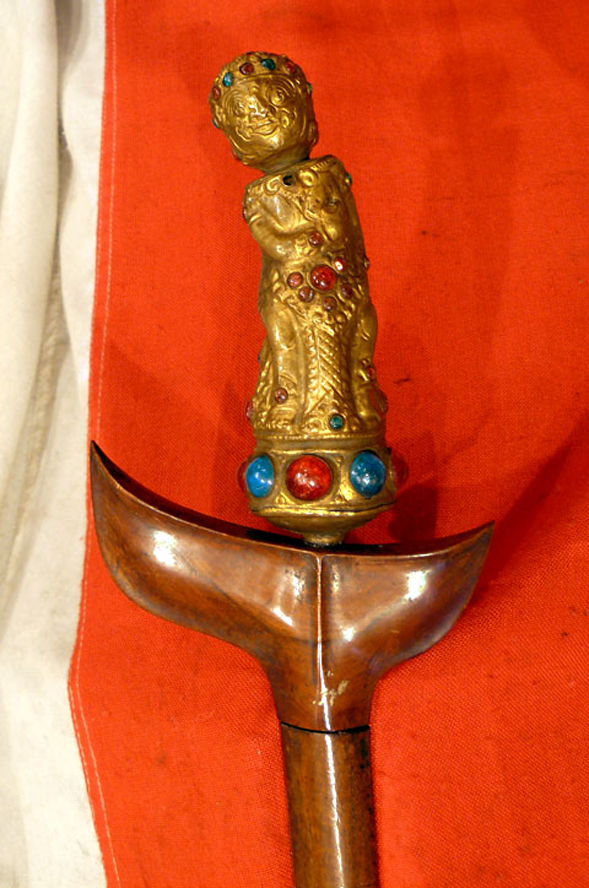 A Most Scarce and Beautiful Antique Balinese Executioner's Keris. Bayou Hindu God of Wind Hilt, 17th to 18th Century Blade, Possibly Made From Meteorite Steel