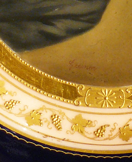 A Beautiful Antique Royal Vienna Porcelain Cabinet Plate By Griener Hand Painted by One of the Finest Artists of Royal Vienna, and Signed Griener.