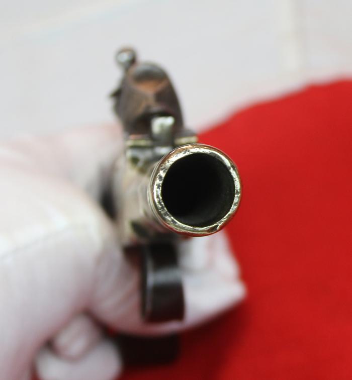 A Fabulous, 18th Century Sea Captain's Brass Cannon Barrel Pocket Blunderbuss Pistol. A Near Pair to the Pistol Presented To America’s Most Famous Revolutionary War Naval Commander John Paul Jones