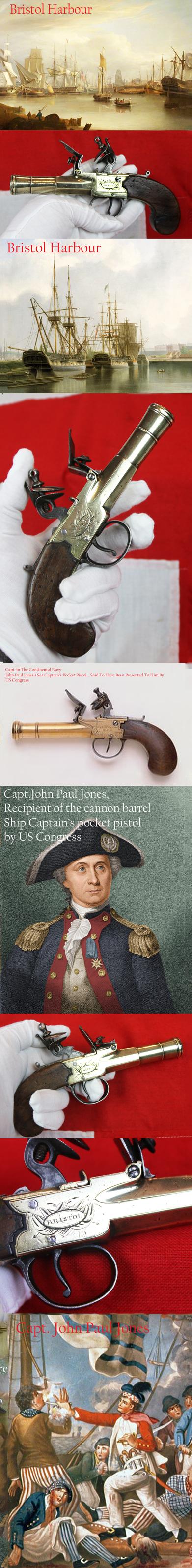 A Fabulous, 18th Century Sea Captain's Brass Cannon Barrel Pocket Blunderbuss Pistol. A Near Pair to the Pistol Presented To America’s Most Famous Revolutionary War Naval Commander John Paul Jones