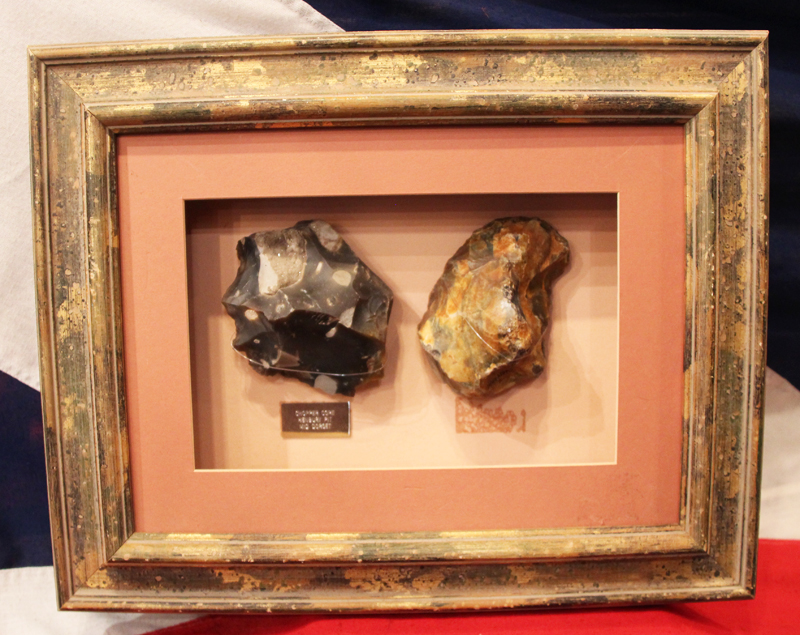 Stone Age Britain Flint Tools, Some of The Earliest Evidence of Stone Age Man in the UK. Paleolithic Henley Pit Chopper Core & Moortown Pit Handaxe 200,000 to -300,000 Years Old