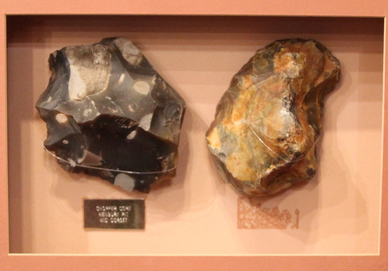 Stone Age Britain Flint Tools, Some of The Earliest Evidence of Stone Age Man in the UK. Paleolithic Henley Pit Chopper Core & Moortown Pit Handaxe 200,000 to -300,000 Years Old