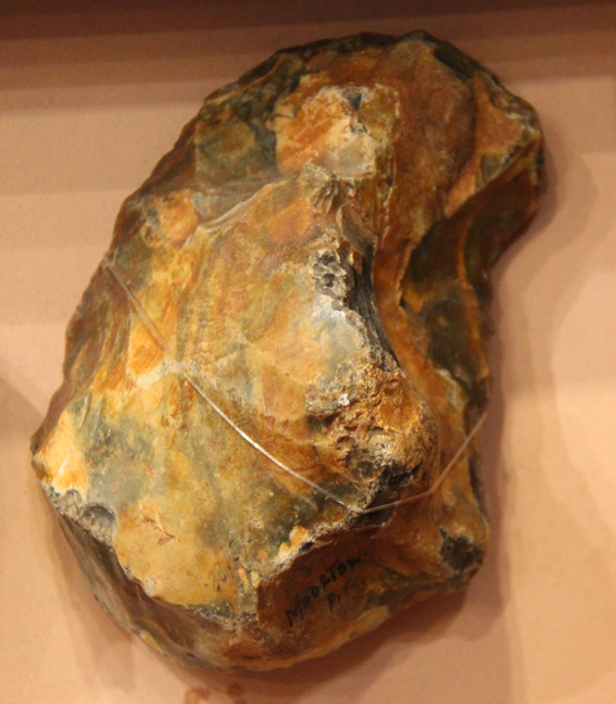 Stone Age Britain Flint Tools, Some of The Earliest Evidence of Stone Age Man in the UK. Paleolithic Henley Pit Chopper Core & Moortown Pit Handaxe 200,000 to -300,000 Years Old