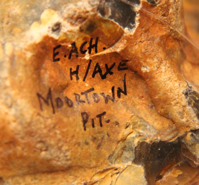 Stone Age Britain Flint Tools, Some of The Earliest Evidence of Stone Age Man in the UK. Paleolithic Henley Pit Chopper Core & Moortown Pit Handaxe 200,000 to -300,000 Years Old