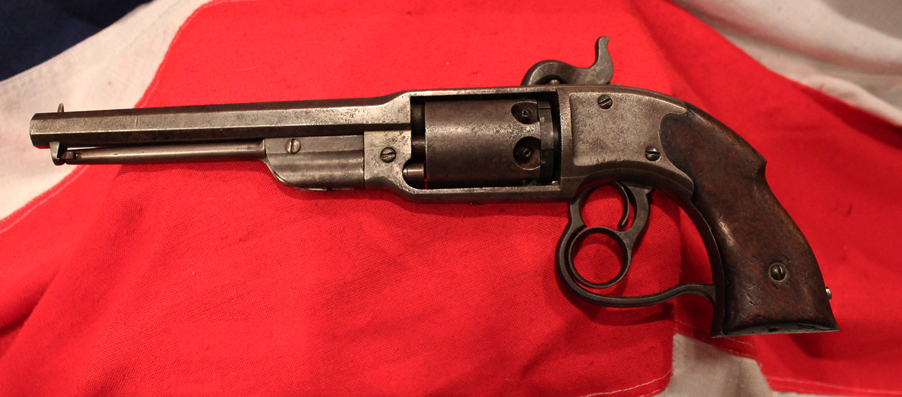 A Most Scarce and Superb US Civil War, Savage North, Navy .36cal Revolver With Hand Carved “Trophy Cuts’. Most Likely Created By the Original Combatant, Issued to Either the Wisconsin, Missouri or Kansas Cavalry Regiments