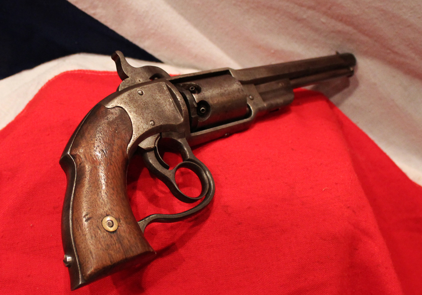 A Most Scarce and Superb US Civil War, Savage North, Navy .36cal Revolver With Hand Carved “Trophy Cuts’. Most Likely Created By the Original Combatant, Issued to Either the Wisconsin, Missouri or Kansas Cavalry Regiments