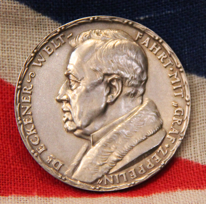 A Rare Karl Goetz Silver Zeppelin World Circumnavigation Medal of 1929