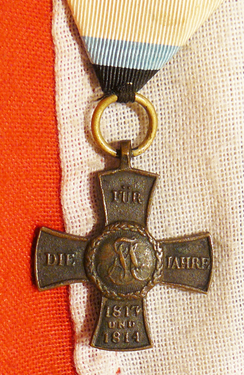 Most Rare, Original Pair of Napoleonic War Period Issued Medals, The Prussian & Bavarian Battle of Waterloo & Battle of Leipzig, One Made From Captured Cannon, Just as The British Victoria Cross Was Made From Captured Russian Cannon.